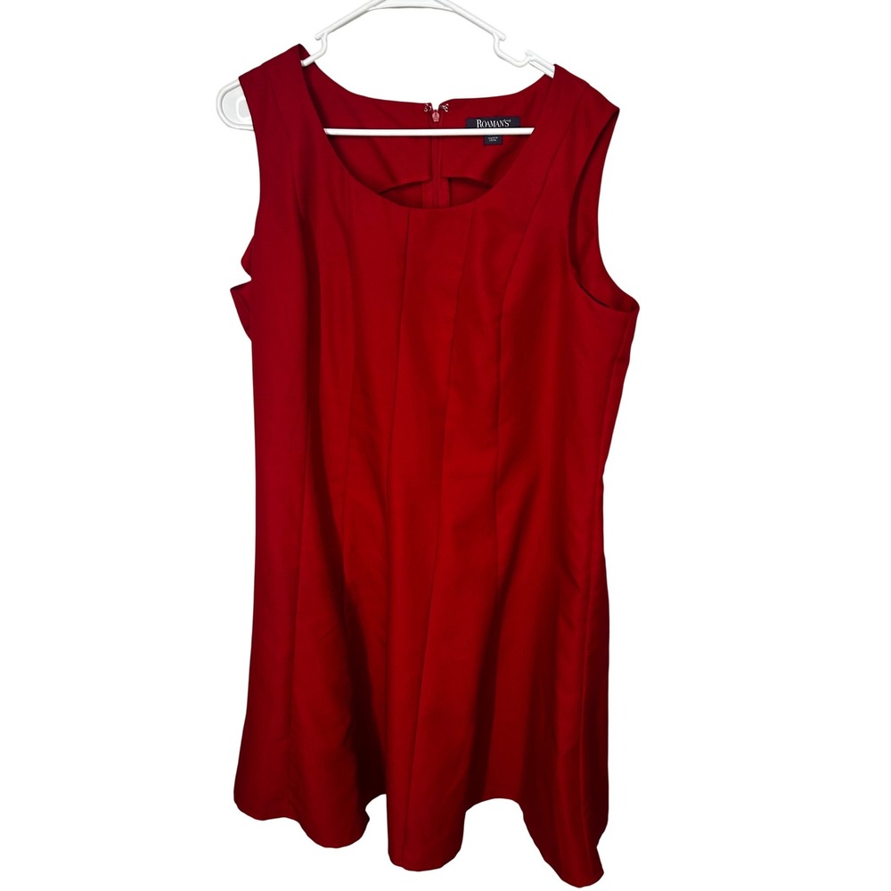 Roaman's Sleeveless Red Dress Back Zip Women's Size 20W
